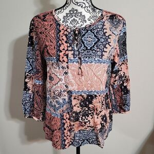 Crosby‎ woman's multicolored medium boho top
